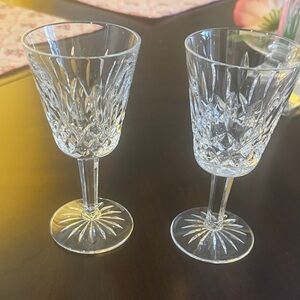Waterford Lismore Wine Goblets - Clear Stemware (Set of 2)